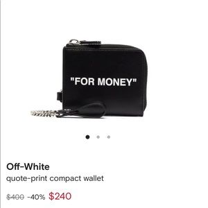 Off-White quote print compact wallet